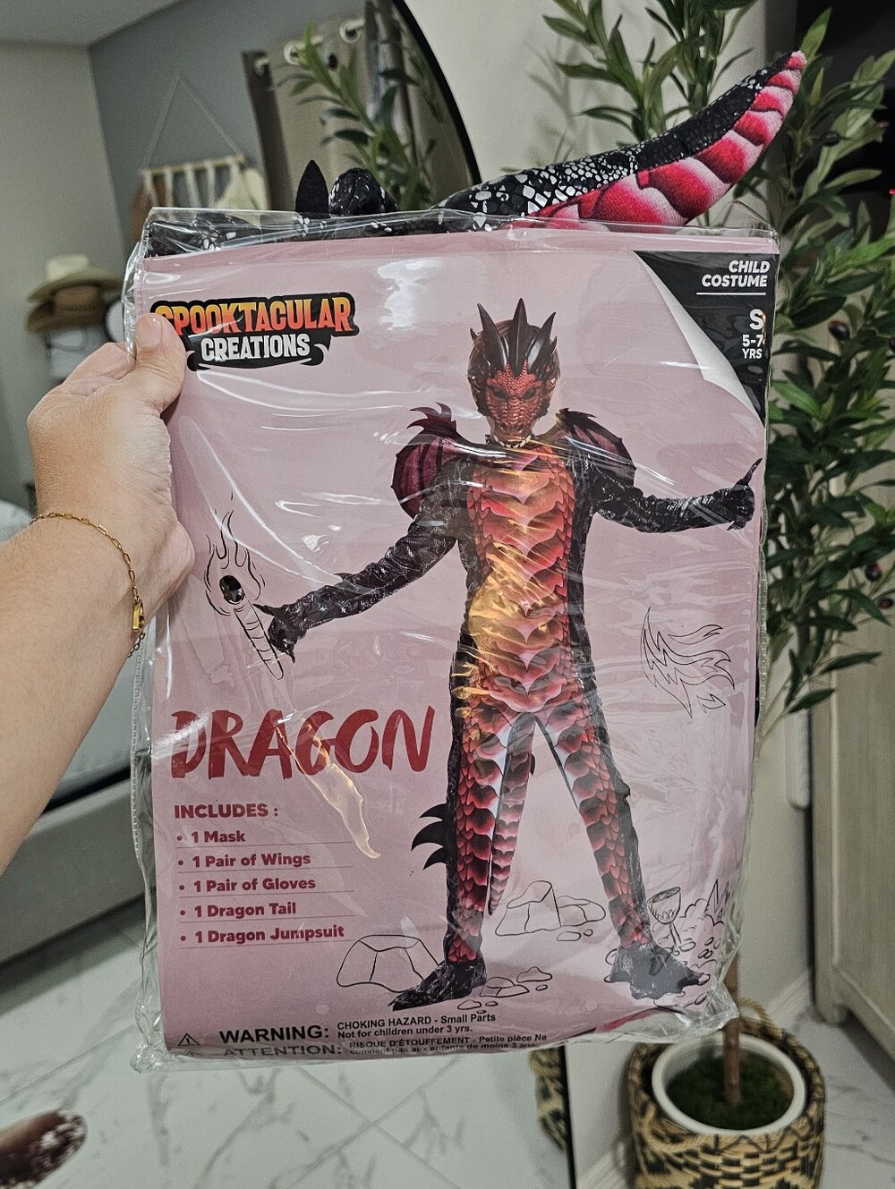 Kids Red Dragon Costume (Small) 5-7